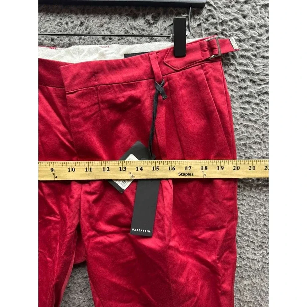 NWT Gazzarrini Regular Fit Cotton-Linen Bermuda Shorts Red PB129G Mens‎ Size 48